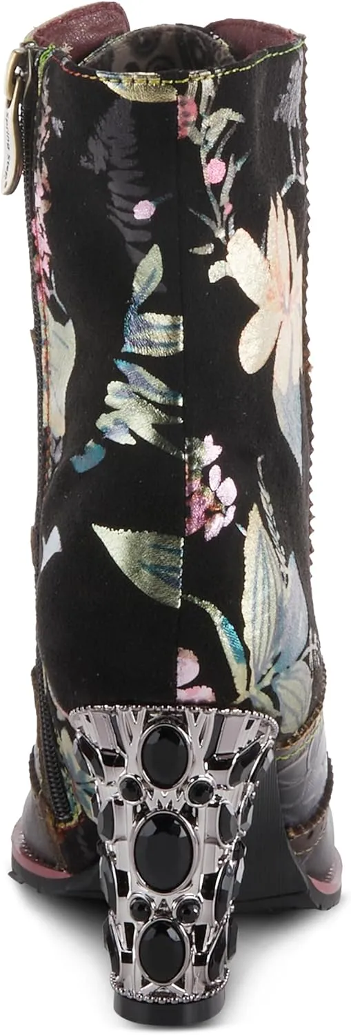 Spring Step L'Artiste Cherryla Mid Calf Booties for Women - Women's Boots with Zipper and Lace-Up Closure - Ladies Boots for Outdoor