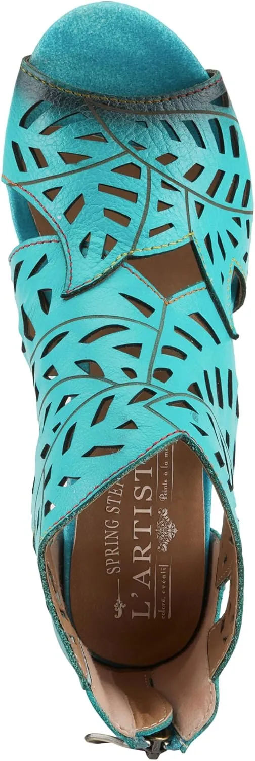 Spring Step L'Artiste Icon Sandals for Women - Ladies Casual Flats Platform Sandal - Hand Painting Summer Shoes for Womens