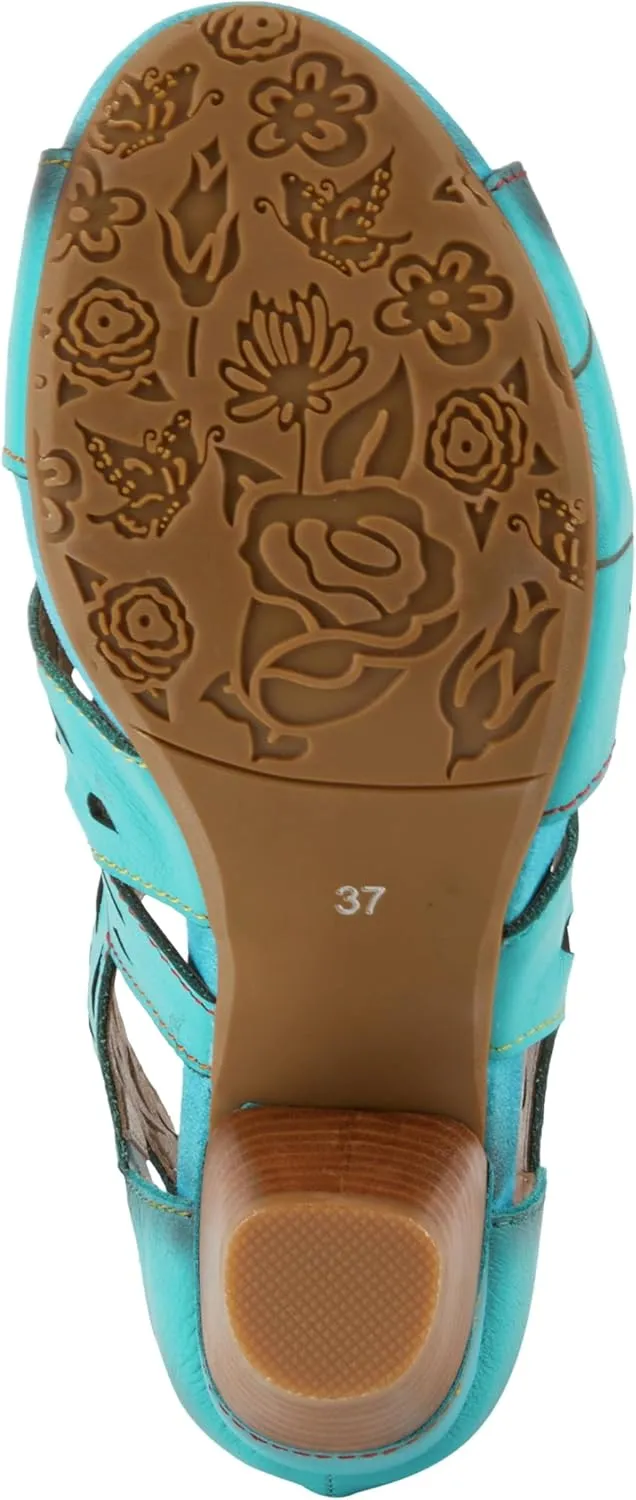 Spring Step L'Artiste Icon Sandals for Women - Ladies Casual Flats Platform Sandal - Hand Painting Summer Shoes for Womens