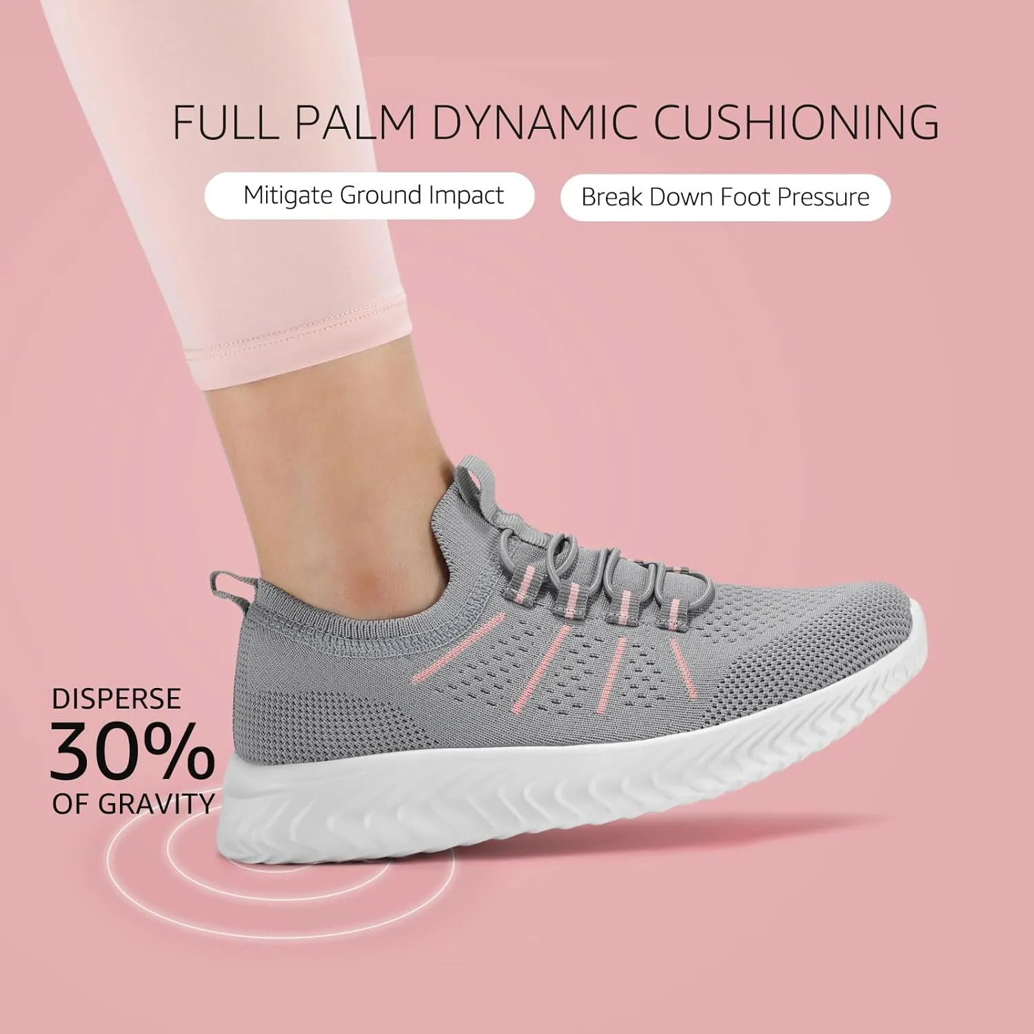 STQ Walking Shoes Women Arch Support Slip on Sneakers with Memory Foam Comfort Lightweight