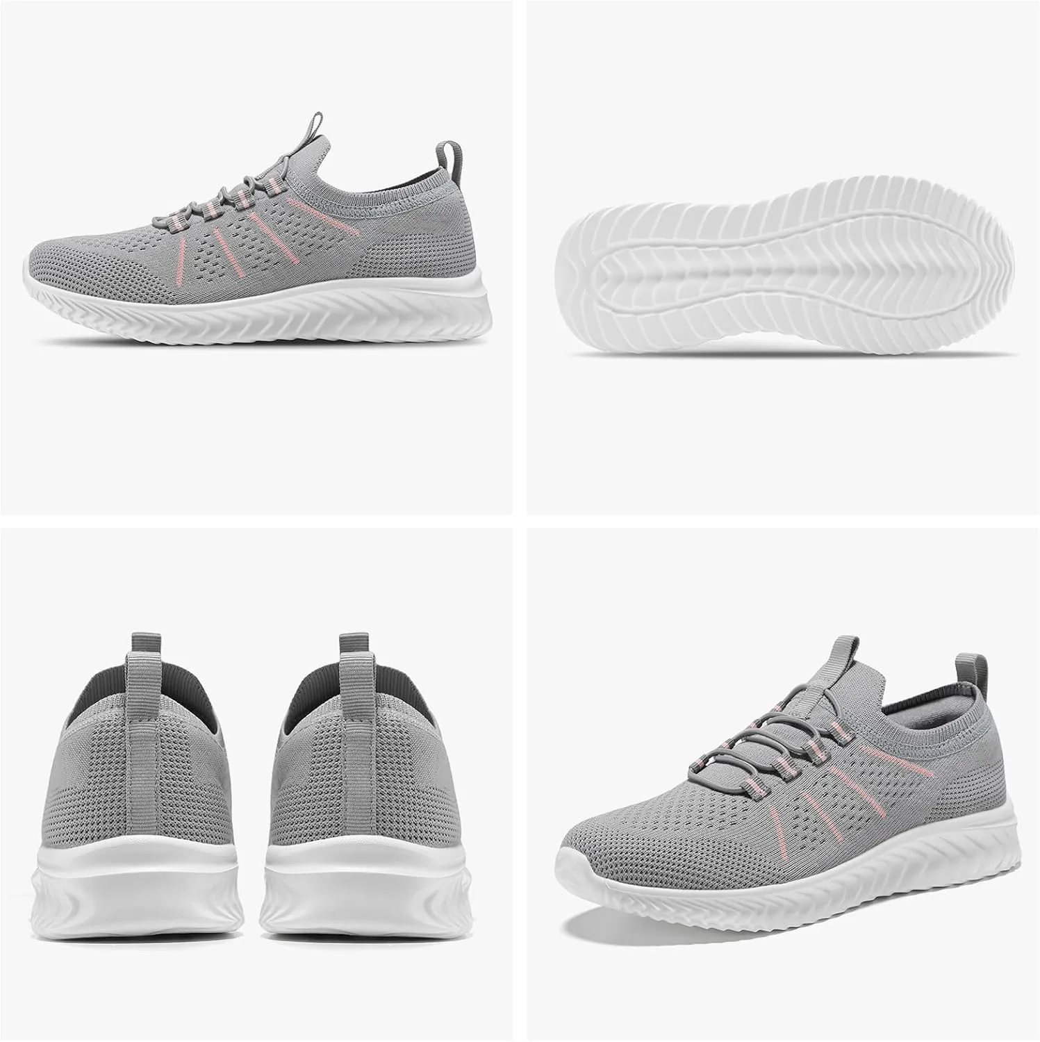 STQ Walking Shoes Women Arch Support Slip on Sneakers with Memory Foam Comfort Lightweight