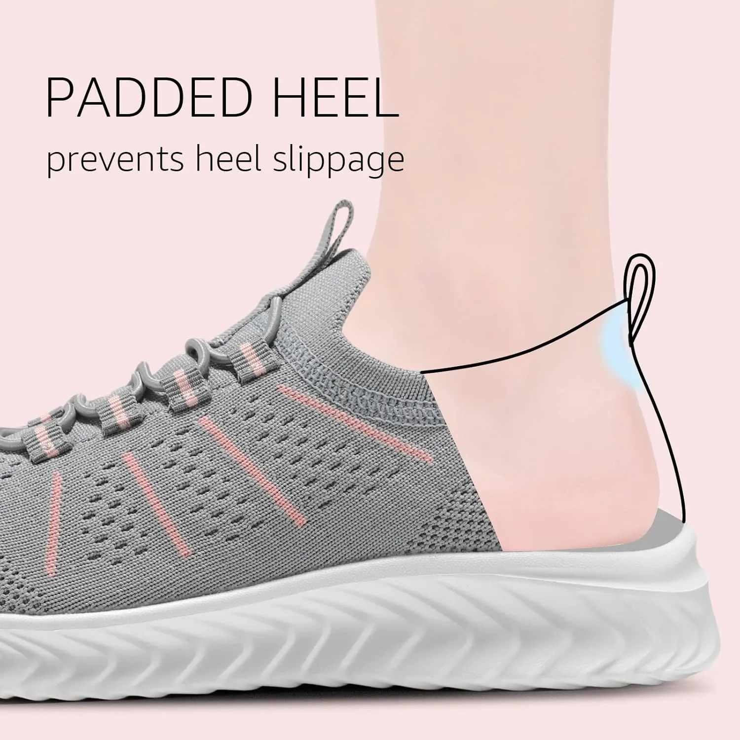 STQ Walking Shoes Women Arch Support Slip on Sneakers with Memory Foam Comfort Lightweight