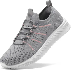 STQ Walking Shoes Women Arch Support Slip on Sneakers with Memory Foam Comfort Lightweight
