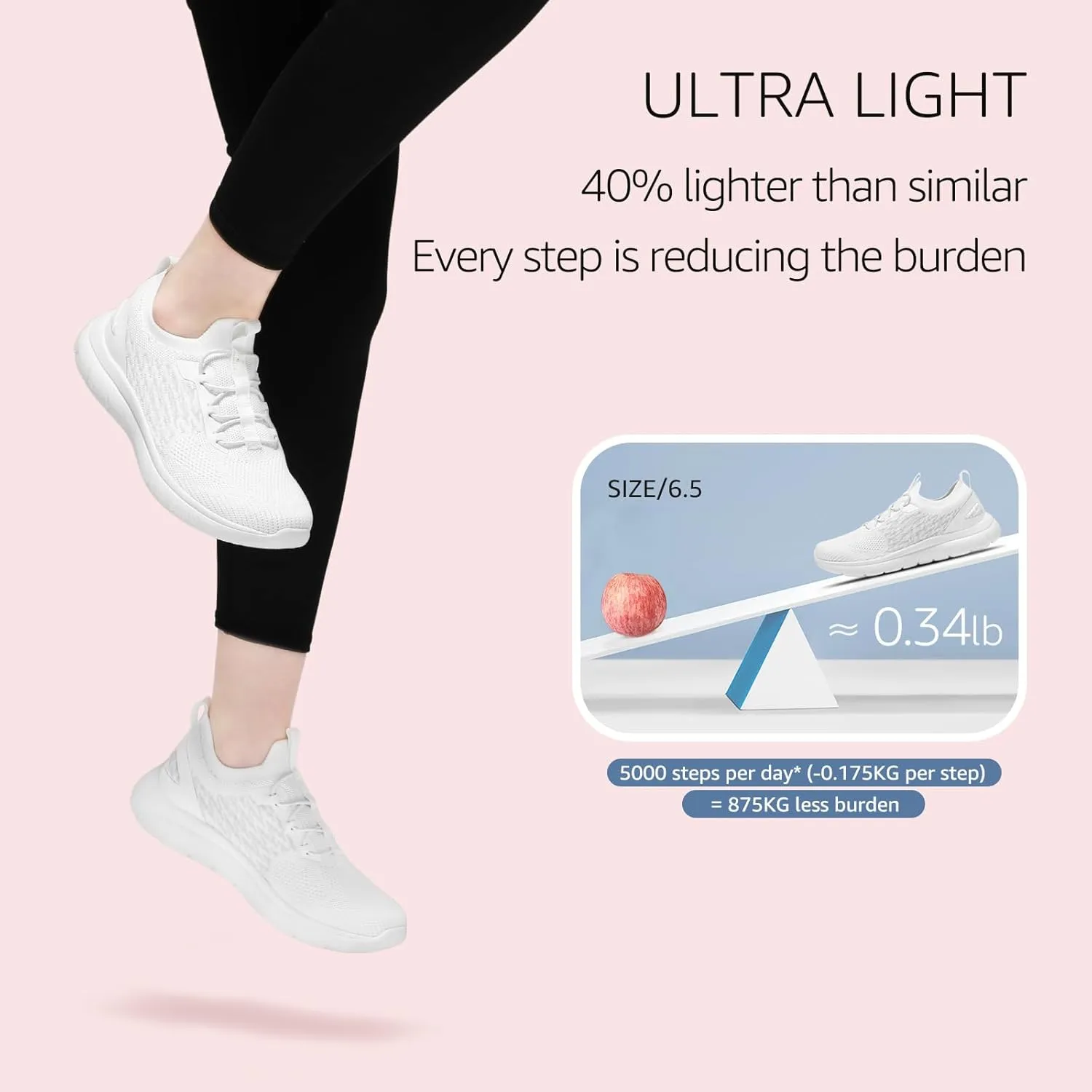 STQ Women Walking Shoes with Arch Support Comfort Lightweight Slip on Sneakers
