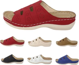 Summer Orthopedic Sandals for Womens 2025,Trendy Comfortable Slip On Wide Width Sandal,Casual Vacation Shoes Women,
