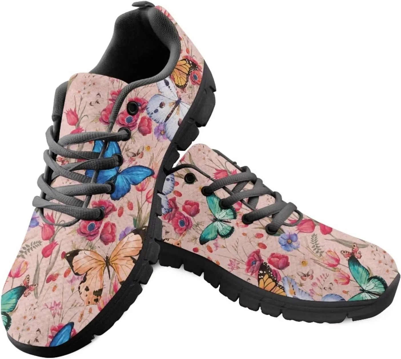 SYtrade Sneakers for Women Tennis Shoes Breathable Lightweight Walking Shoes Black Sole