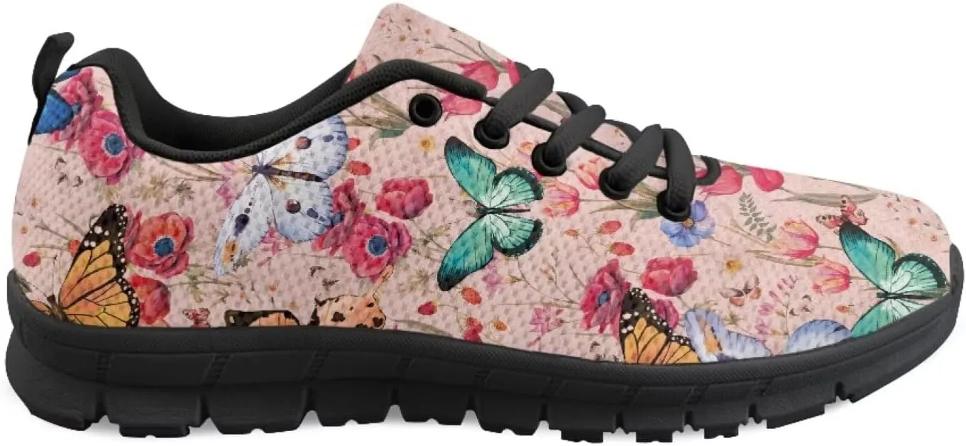 SYtrade Sneakers for Women Tennis Shoes Breathable Lightweight Walking Shoes Black Sole