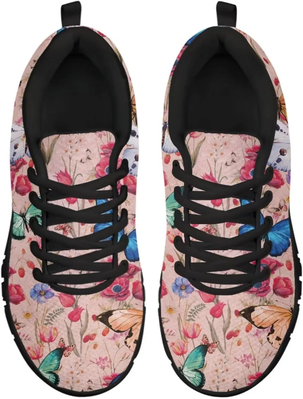 SYtrade Sneakers for Women Tennis Shoes Breathable Lightweight Walking Shoes Black Sole