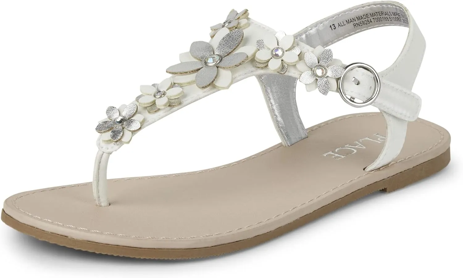 The Children's Place Girls T-Strap Sandals with Adjustable Ankle Strap