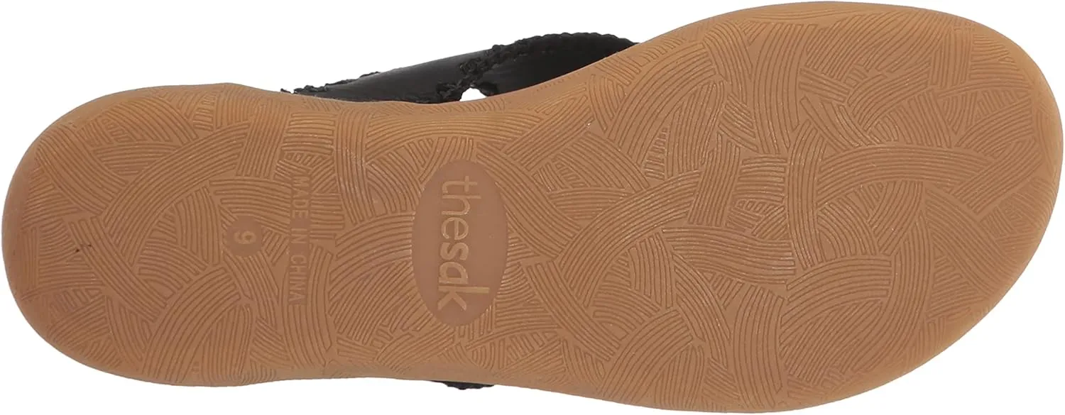 The Sak Women's Leather Shana Thong Crochet, Flip Flop Sandals, Summer Open Toe Shoes