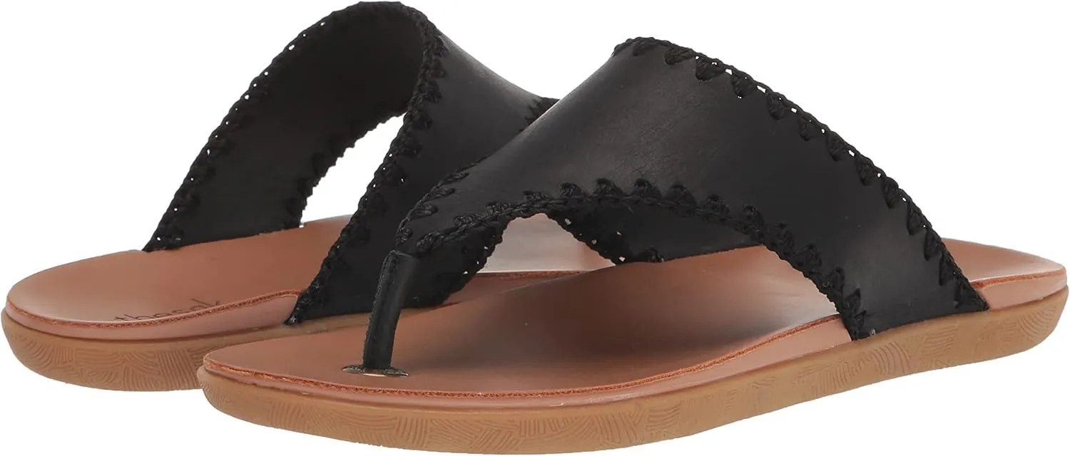The Sak Women's Leather Shana Thong Crochet, Flip Flop Sandals, Summer Open Toe Shoes