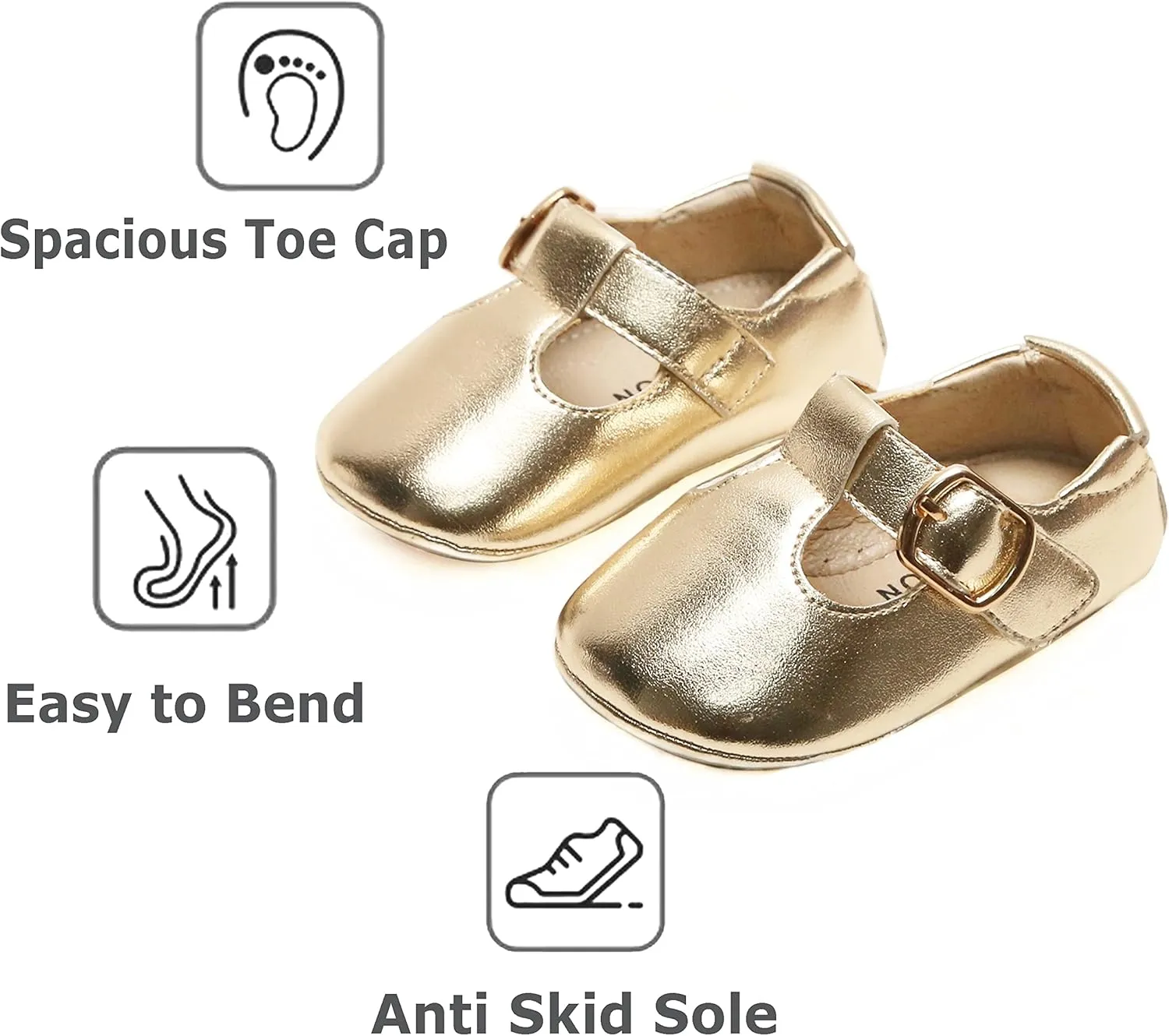 THEE BRON Infant Toddler Baby Soft Sole Leather Shoes for Girls Boys Walking Sneakers