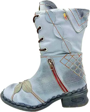 TMA EYES Women's Winter Fashion Novelty Side Zipper Calf Boots