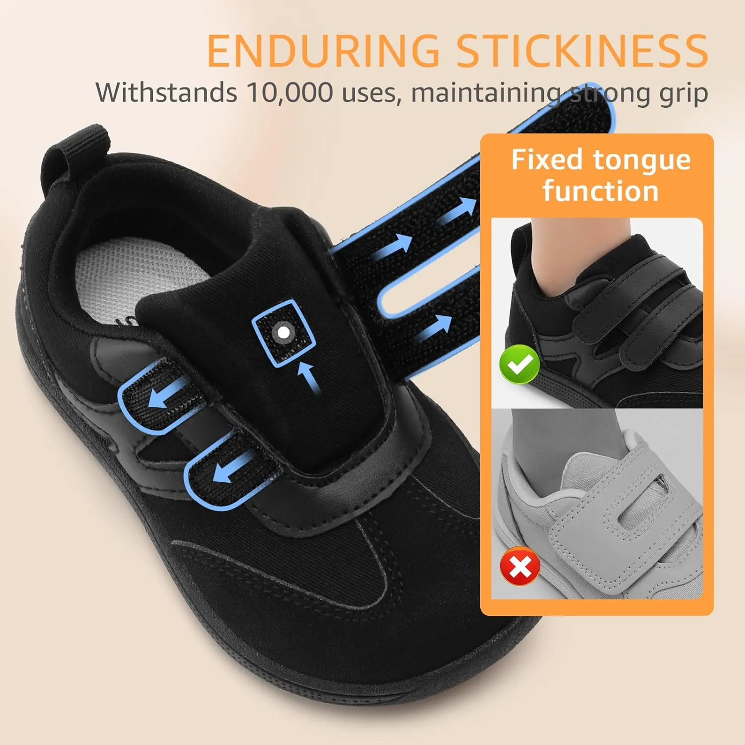 Toddler Lightweight Slip on Sneakers: Boys Barefoot Shoes Kids Walking Shoes Boy Sneakers, Toddler First Walking Shoe Comfort Tennis Activities