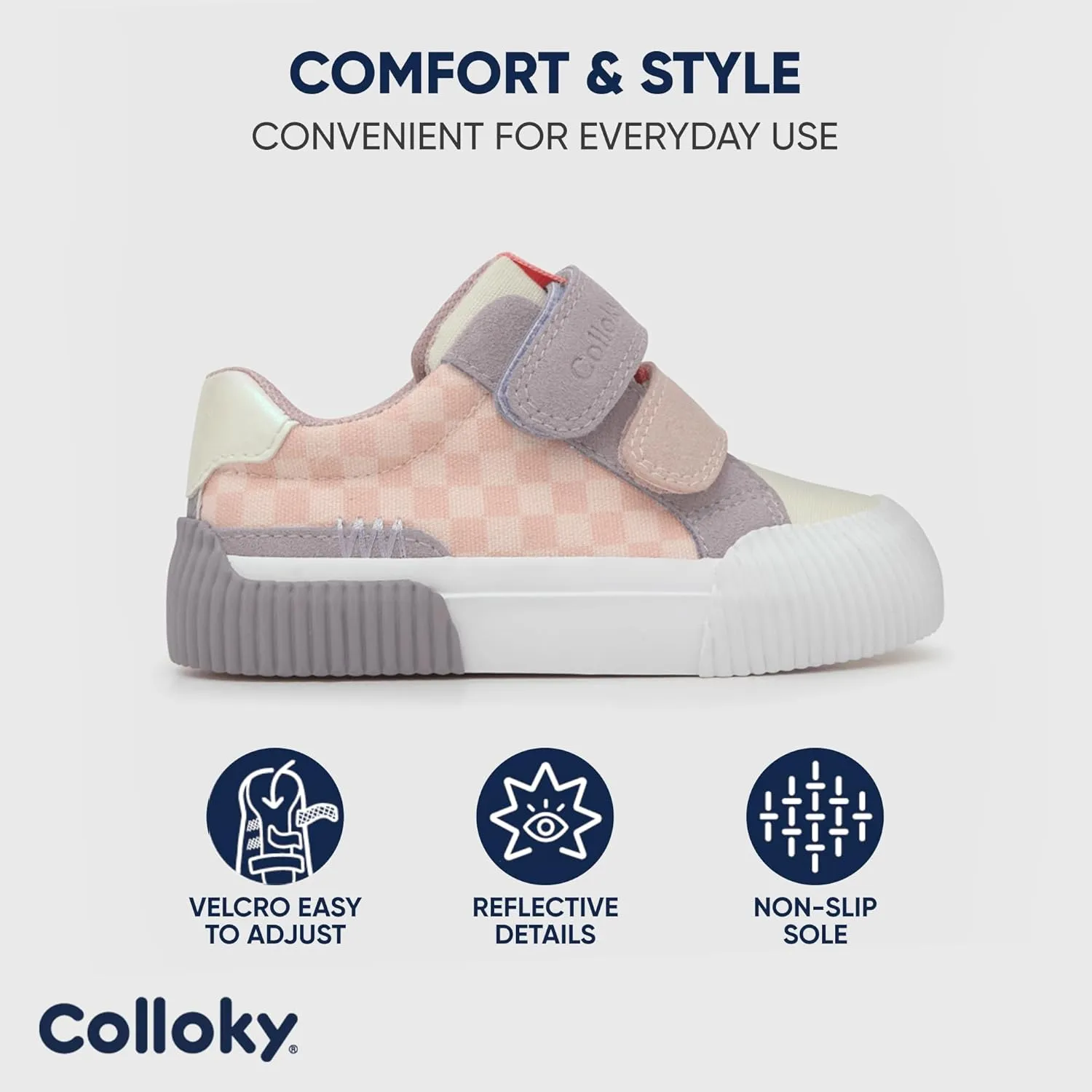 Toddler Sneakers for Girls - Lightweight Shoes with Soft Soles & Adjustable Strap, Arch Support & Breathable Design - Washable & Stylish