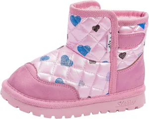 TZJS Boys Girls Winter Boots Kids Lightweight Outdoor Hiking Warm Snow Boot Faux Fur Lined Cold Weather Shoes for Toddler/Little Kids