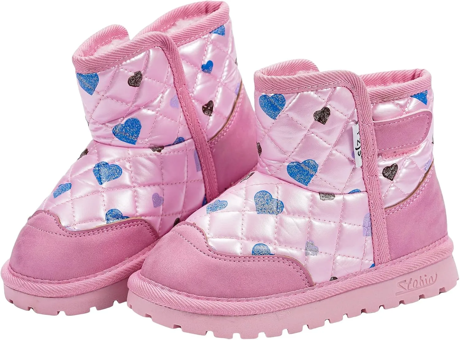 TZJS Boys Girls Winter Boots Kids Lightweight Outdoor Hiking Warm Snow Boot Faux Fur Lined Cold Weather Shoes for Toddler/Little Kids
