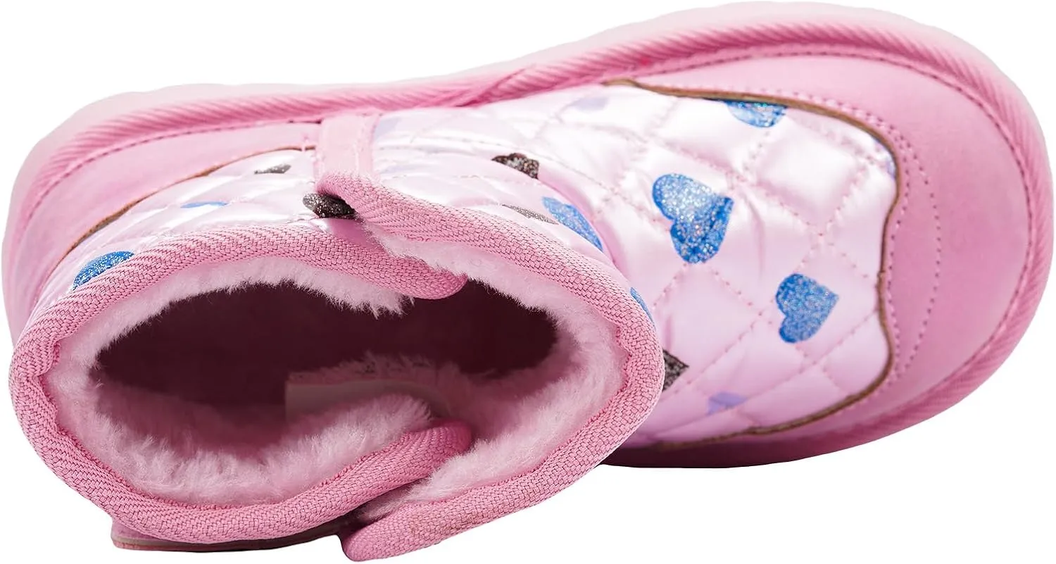 TZJS Boys Girls Winter Boots Kids Lightweight Outdoor Hiking Warm Snow Boot Faux Fur Lined Cold Weather Shoes for Toddler/Little Kids