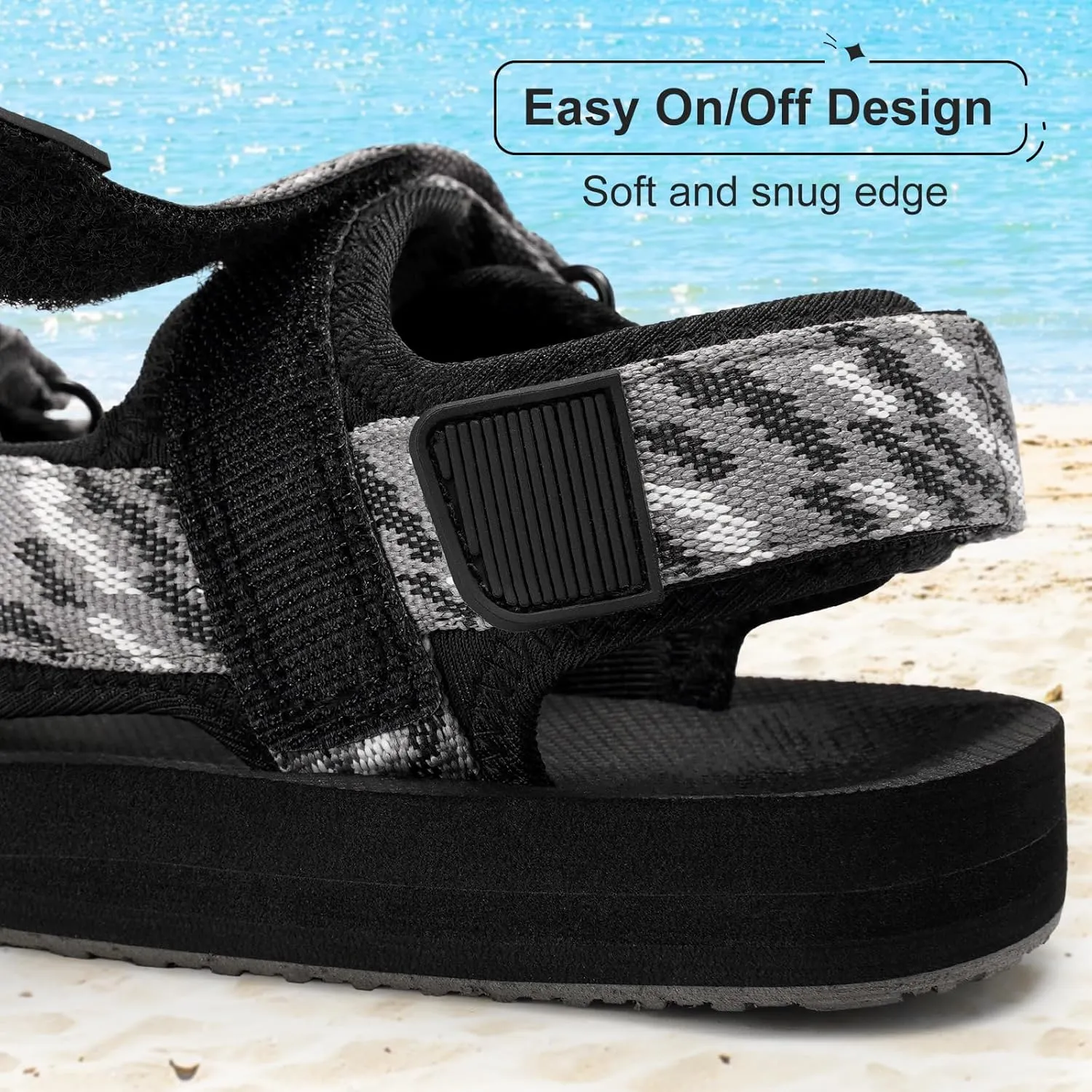 Unisex-Child Big Kids Sandals Adjustable Straps Slip on Athletic Sandals Outdoor Casual Shoes