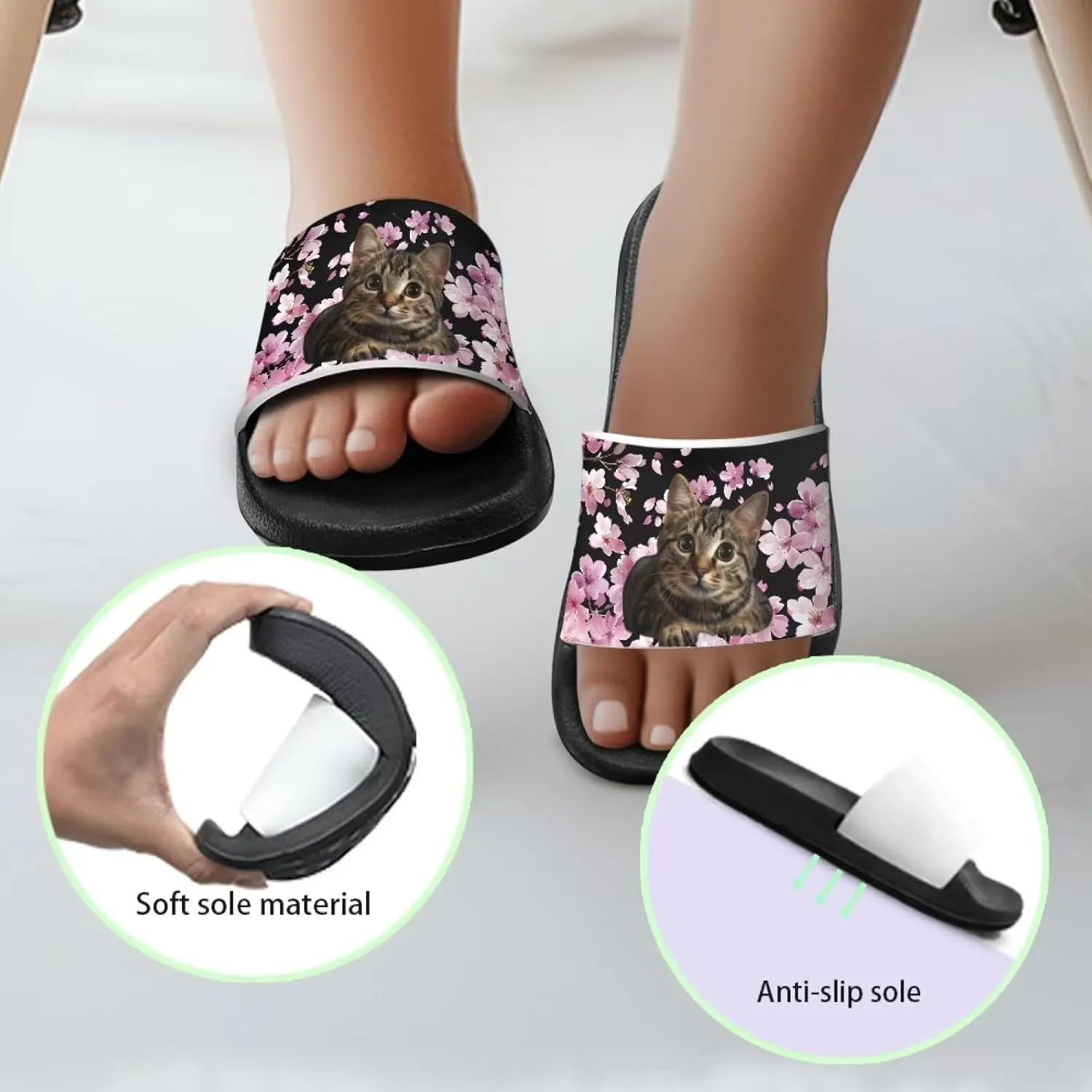 Unisex Slides for Girls Boys Comfortable Slippers Slides Non-slip Shower Shoes House Fashion Thick for Indoor & Outdoor Gifts