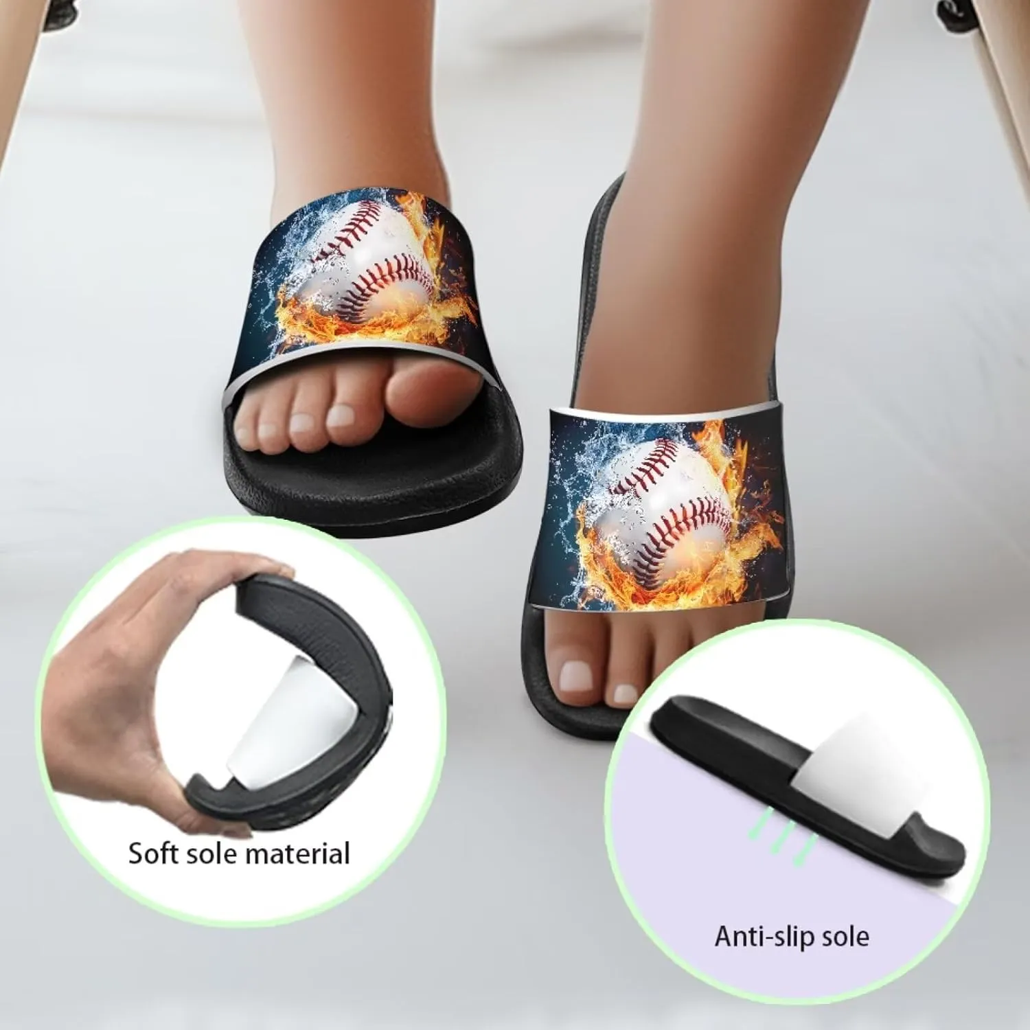 Unisex Slides for Kids Girls Boys Sandals Thick Sole Non Slip Shower Shoes Comfortable House Slippers Fashion Gifts