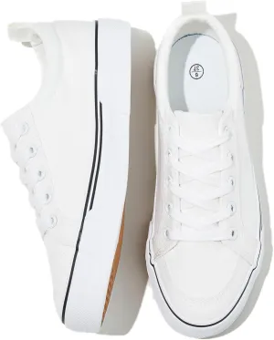 Uoidru Canvas Shoes for Women White Tennis Sneakers Womens Black Shoes Casual Comfortable Low Top Skateboard Fashion Sneakers