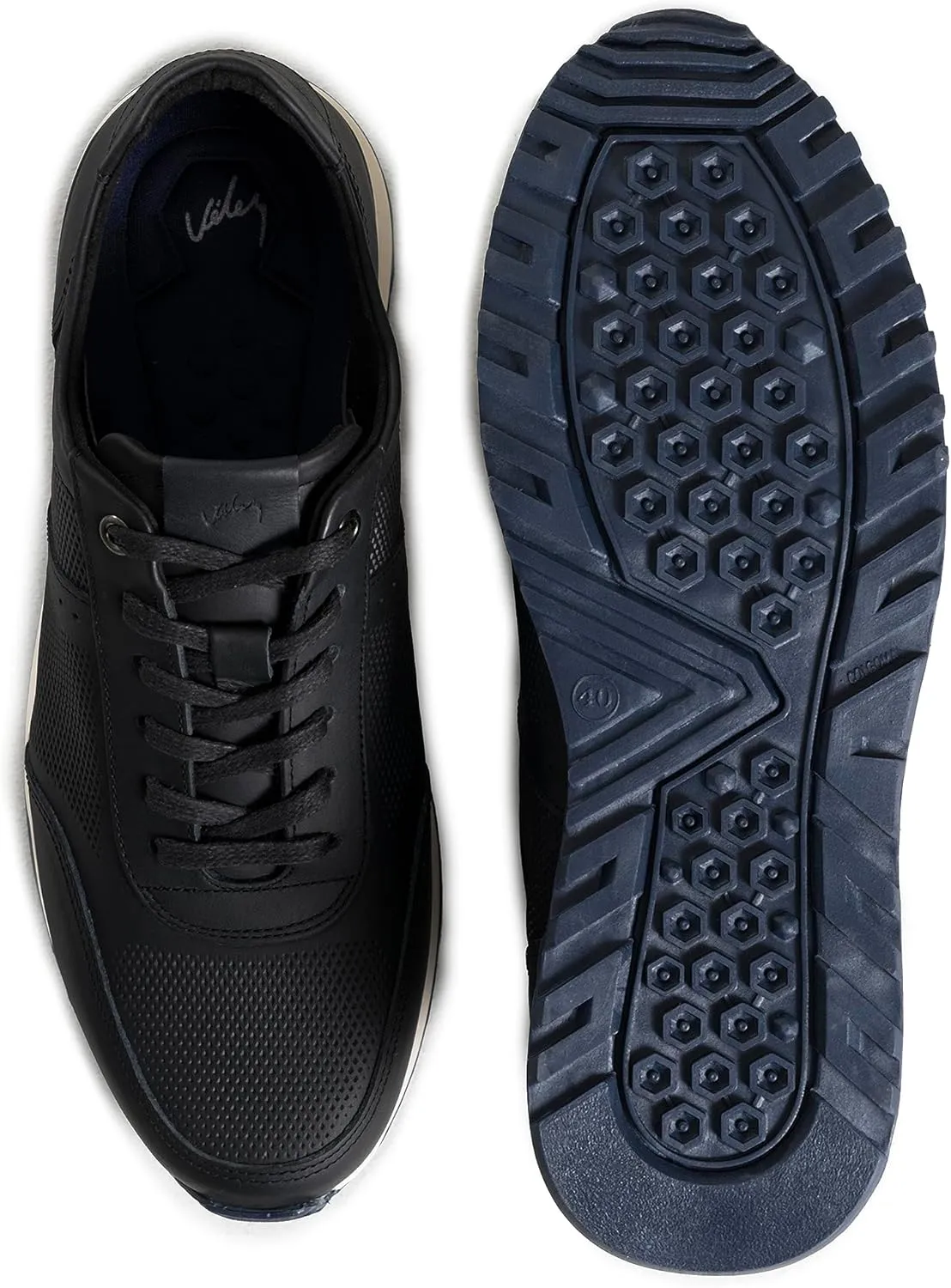 VELEZ Leather Sneakers for Men - Business Casual Dress Shoes - Lace-Up Fashion Tennis