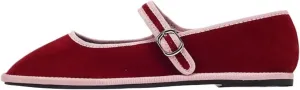 Velvet Mary Janes for Women Velvet Ballerina Shoes Ballet Flats Corporate Casual Shoes Vintage Shoes