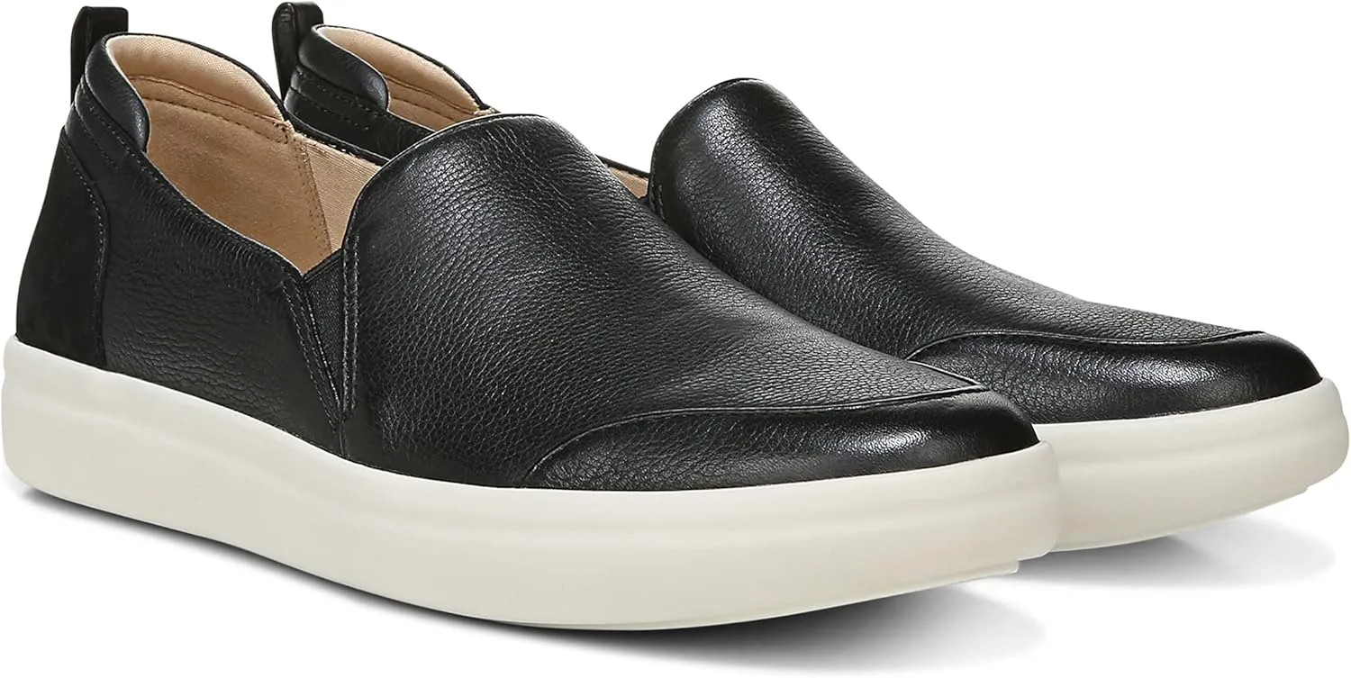 Vionic Women's Aura Penelope Slip On No Laces Sneaker- Supportive Leather Casual Platform Sneakers That Include Three-Zone Comfort with Orthotic Insole Arch Support, Medium Fit