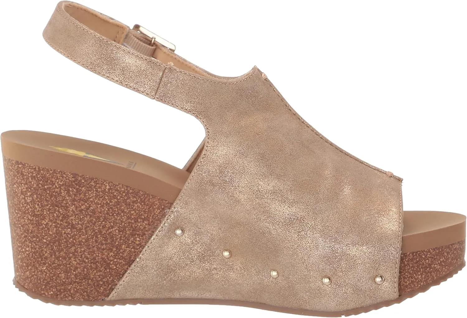 VOLATILE Division Wedge Sandals for Women Featuring Cork Covered Bottom with EVA Insole and Rubber Outsole
