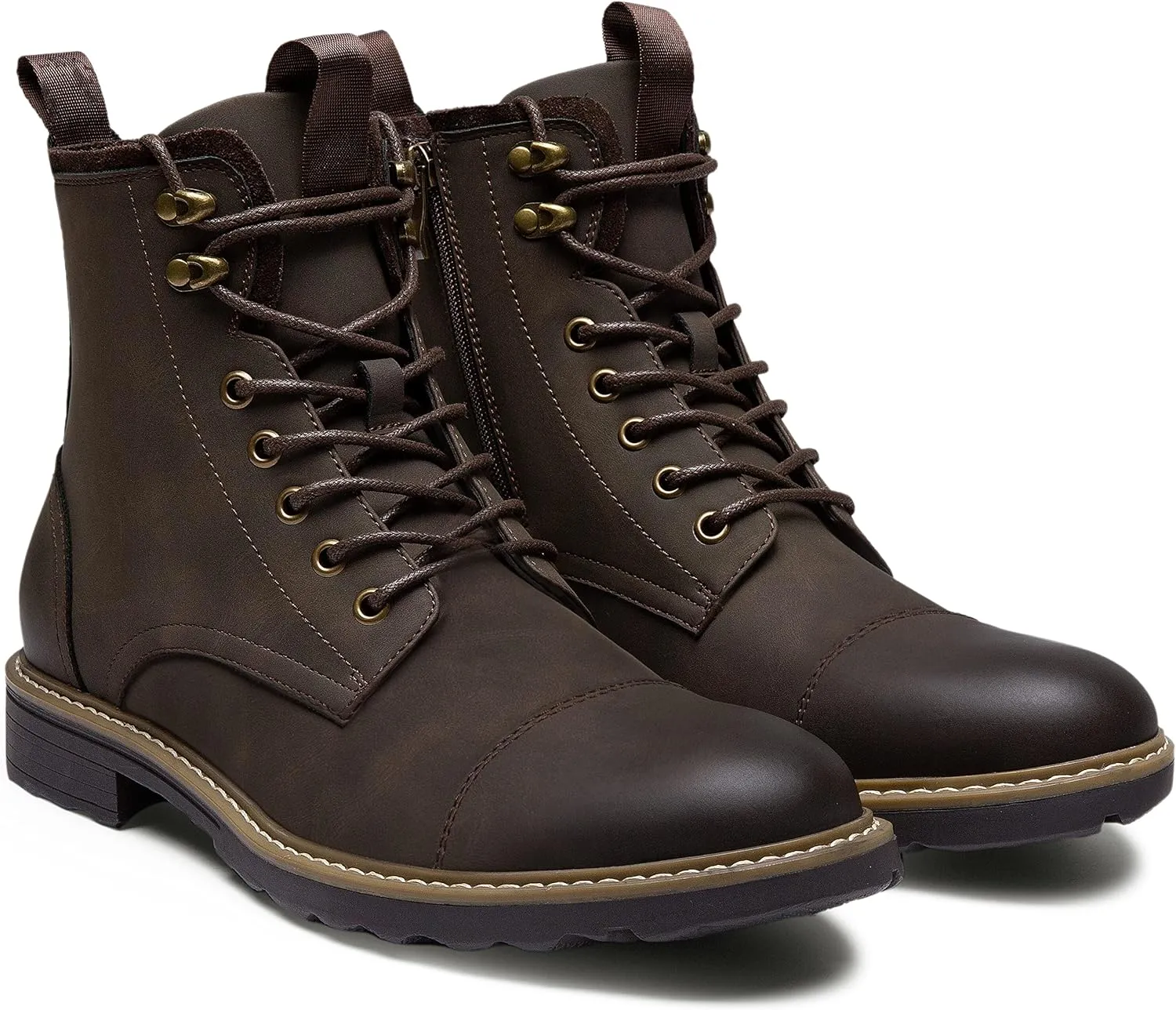 Vostey Mens Boots Motorcycle Casual Boots for Men Zipper Fashion Chukka Boots Mens