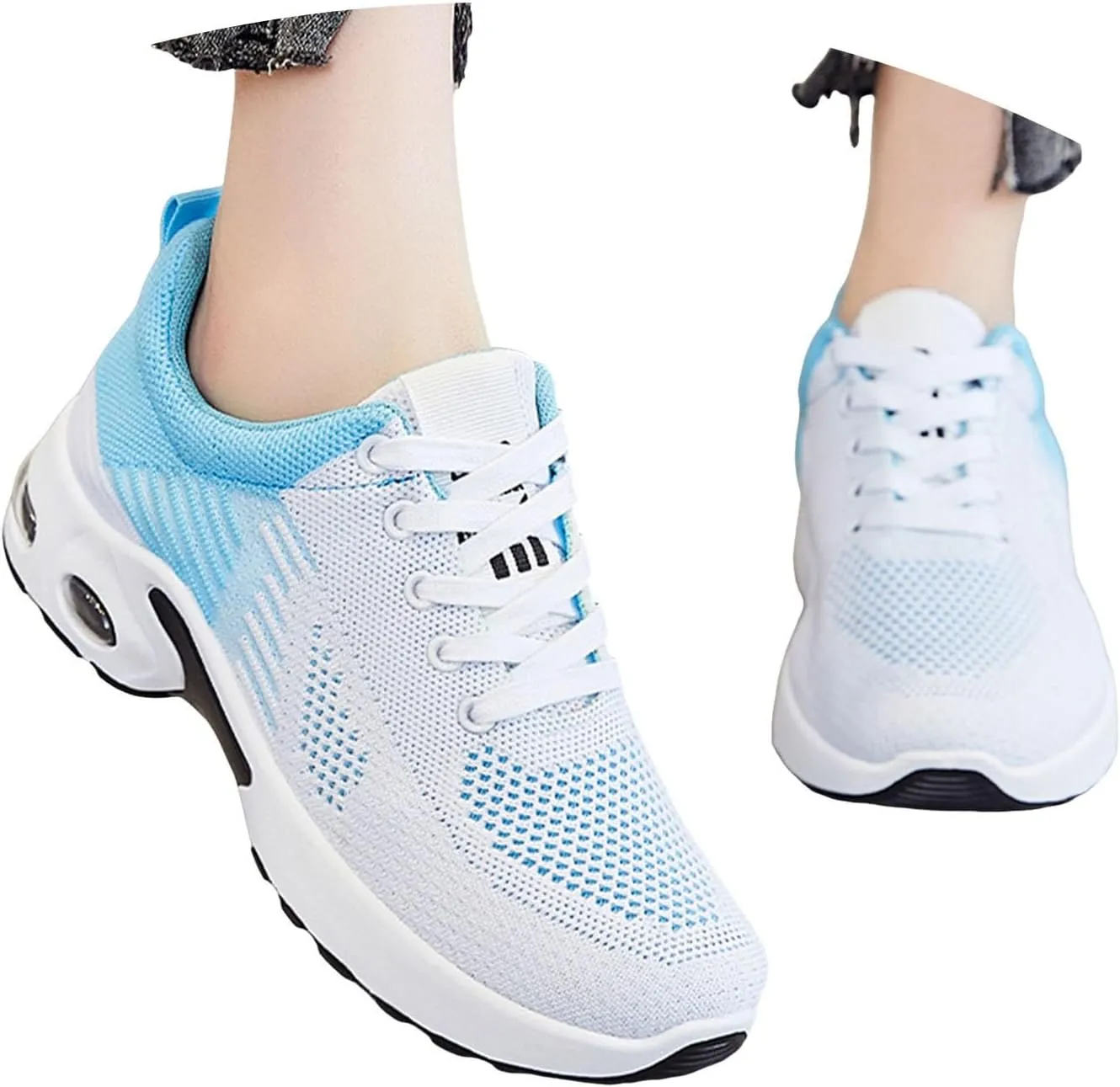 Walking Shoes Women Slip On Air Cushion Running Shoes Lightweight Tennis Mesh Breathable Comfort Fashion Sneakers