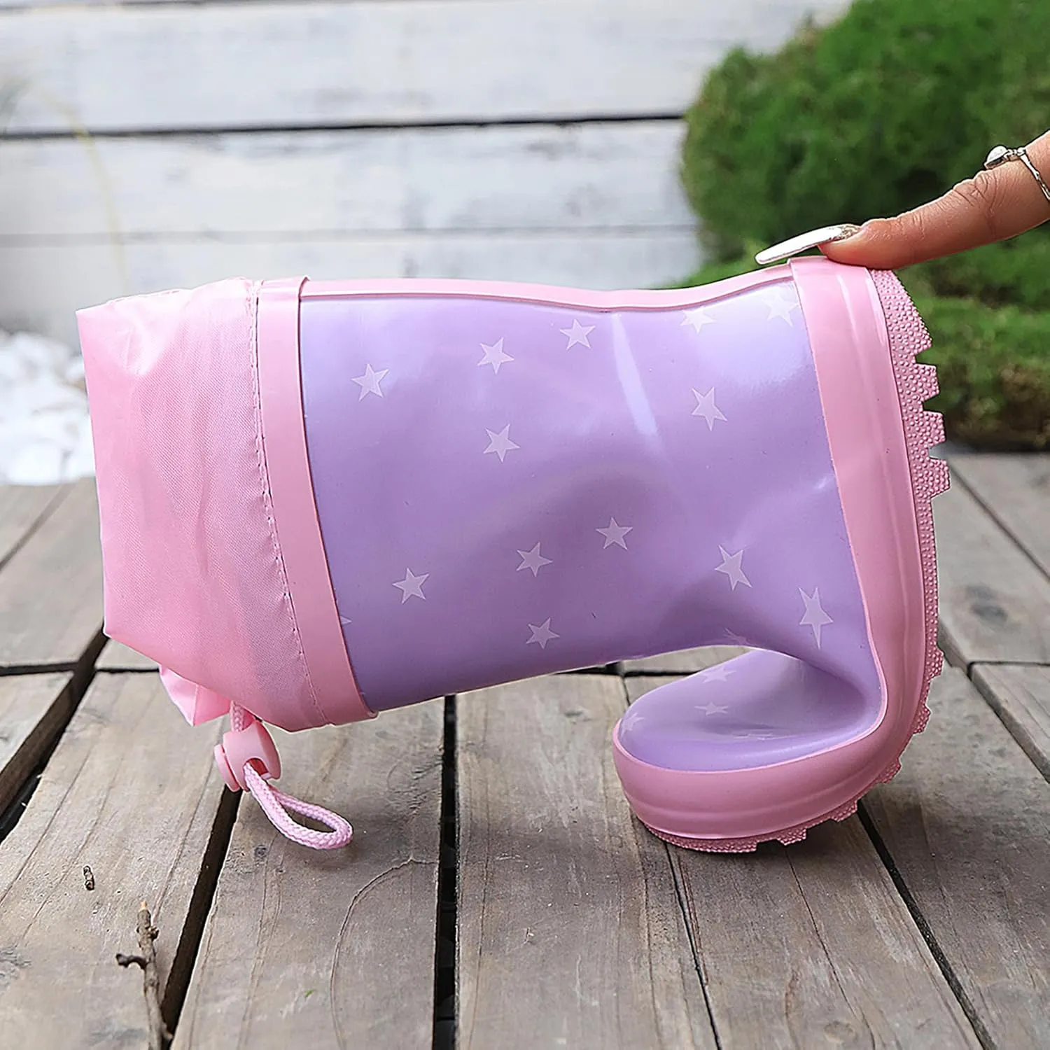 Waterproof Rain Boots for Toddler and Kids - Boys Girls Rubber Rain Boots with Easy on Handles for Outdoor Playing