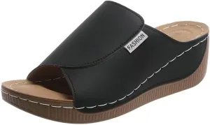 Wedge Sandals for Women Arch Support Platform Slides 2025 Slip on Casual Open Toe Wide Band Walking Shoe