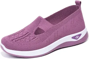 Women Footwear Orthopedic Sneakers Woven Breathable Running Shoes Arch Support Walking Shoes Soft Sole Shoes Cloud Slide Orthopedic