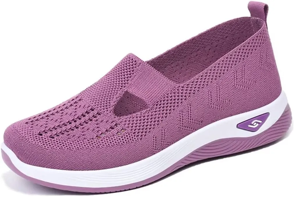 Women Footwear Orthopedic Sneakers Woven Breathable Running Shoes Arch Support Walking Shoes Soft Sole Shoes Cloud Slide Orthopedic
