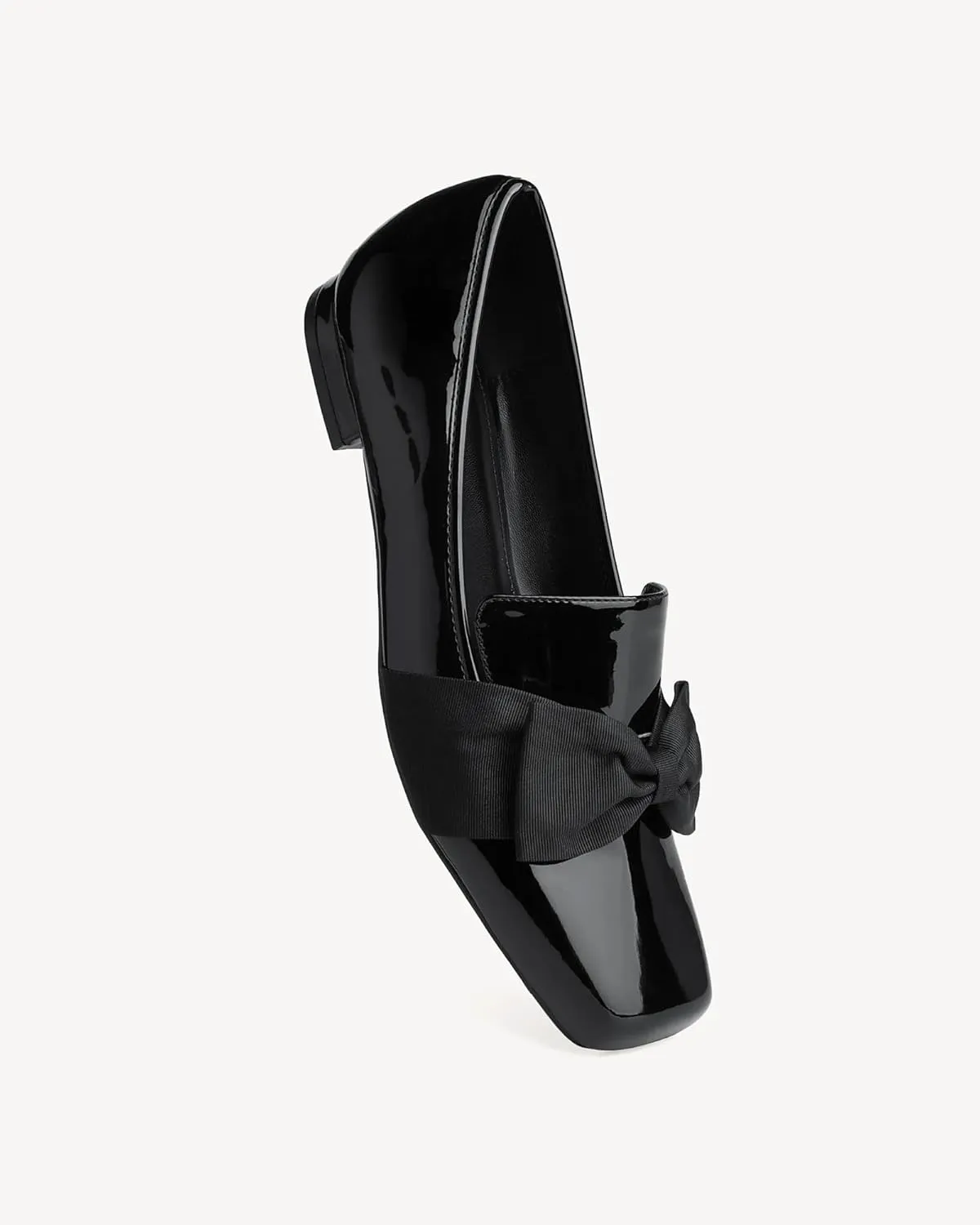 Women Square Toe Flat Loafers with Wide Last Daily, Large Size Dressy Shoe Slip On Flats Shoes