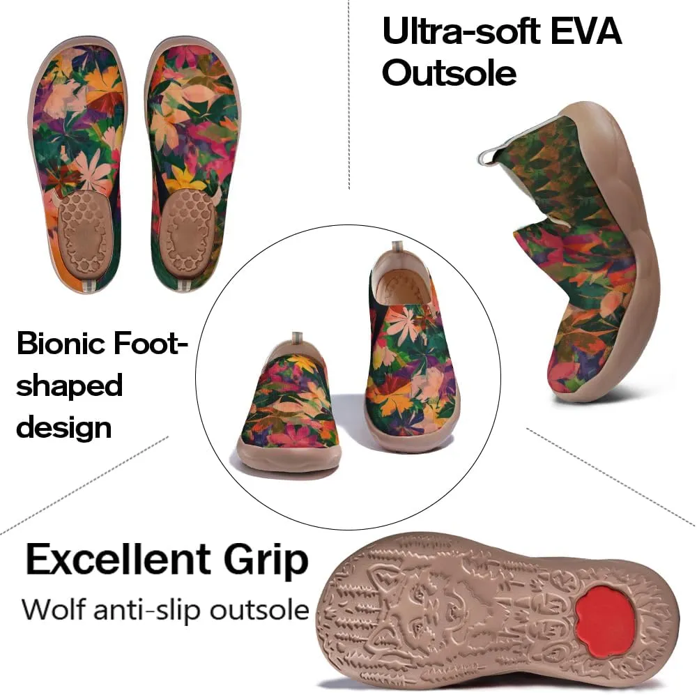 Women Vibrant Painted Slip On Loafers Ultra Lightweight Comfort Walking Sneakers Foldable Knitted Travel Shoes