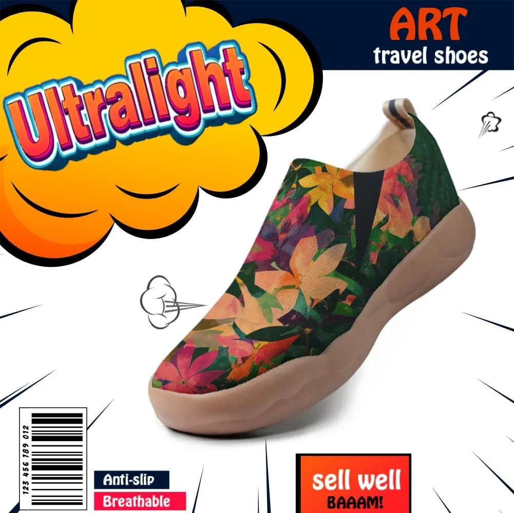 Women Vibrant Painted Slip On Loafers Ultra Lightweight Comfort Walking Sneakers Foldable Knitted Travel Shoes