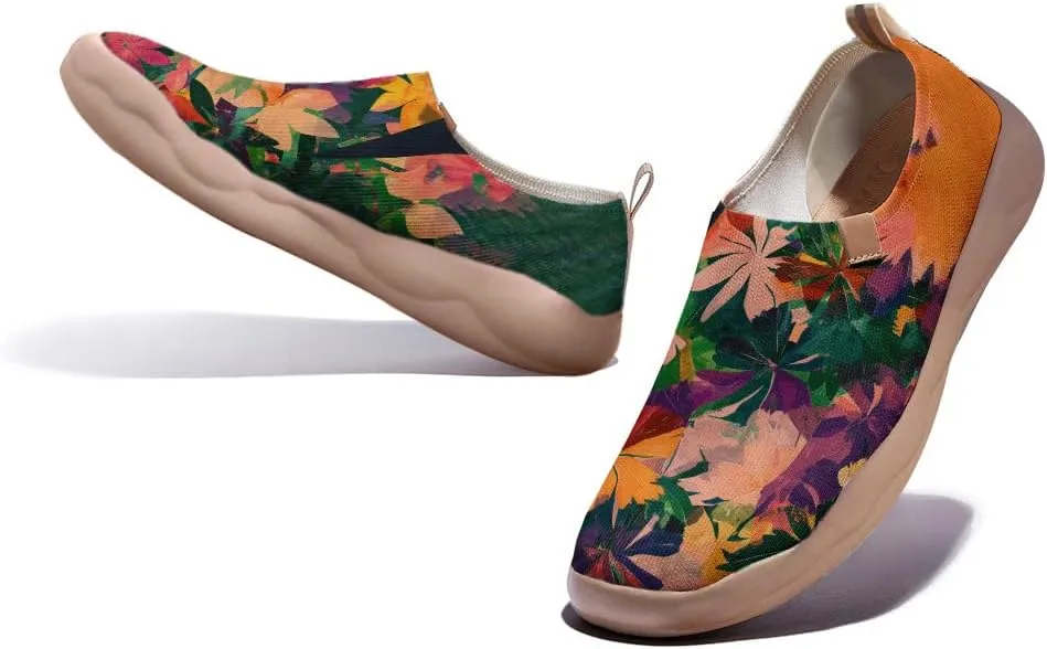Women Vibrant Painted Slip On Loafers Ultra Lightweight Comfort Walking Sneakers Foldable Knitted Travel Shoes