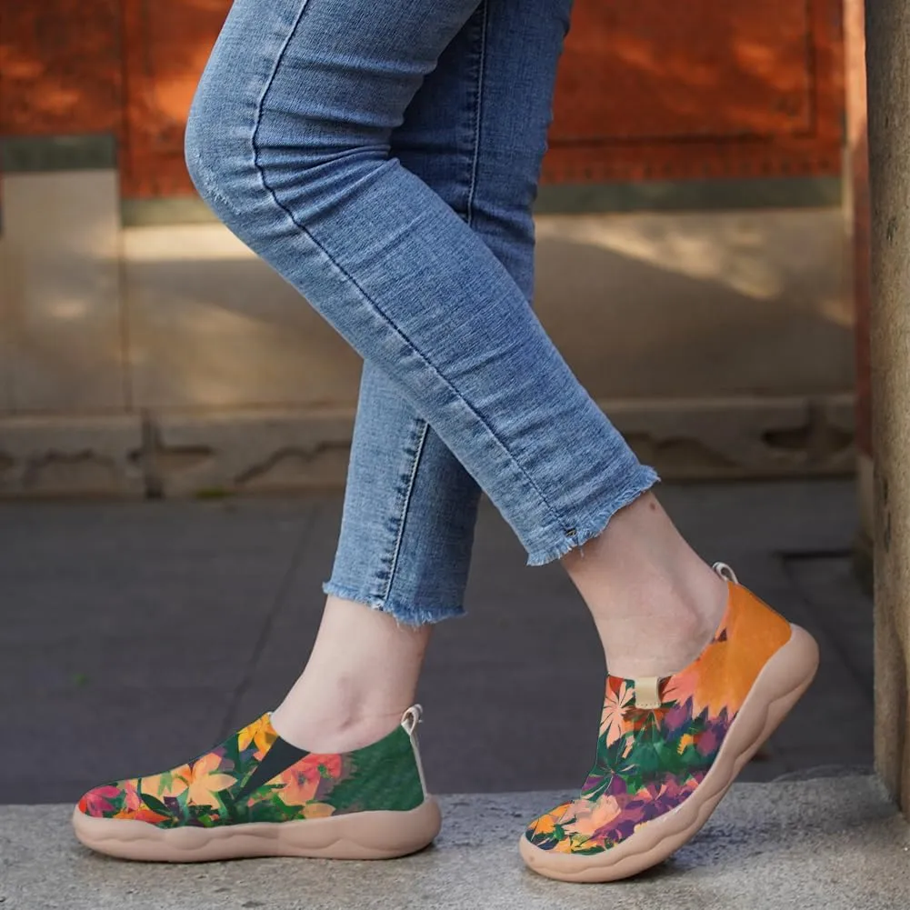 Women Vibrant Painted Slip On Loafers Ultra Lightweight Comfort Walking Sneakers Foldable Knitted Travel Shoes