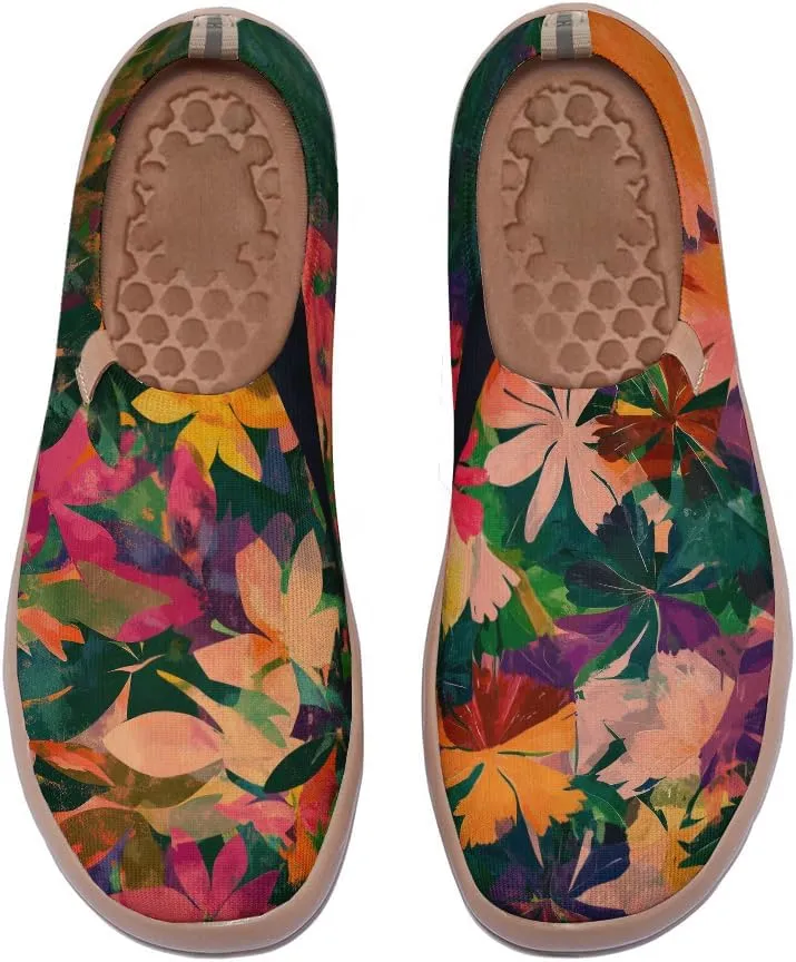 Women Vibrant Painted Slip On Loafers Ultra Lightweight Comfort Walking Sneakers Foldable Knitted Travel Shoes