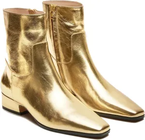 Women's Ankle Boots Square Toe Low Chunky Block Heel Booties Comfortable Short Boots Side Zipper Booties Shoes