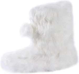 Women's Boots Slippers Fuzzy Warm Memory Foam Indoor House Shoes Booties Slippers with Non-slip Rubber Soles