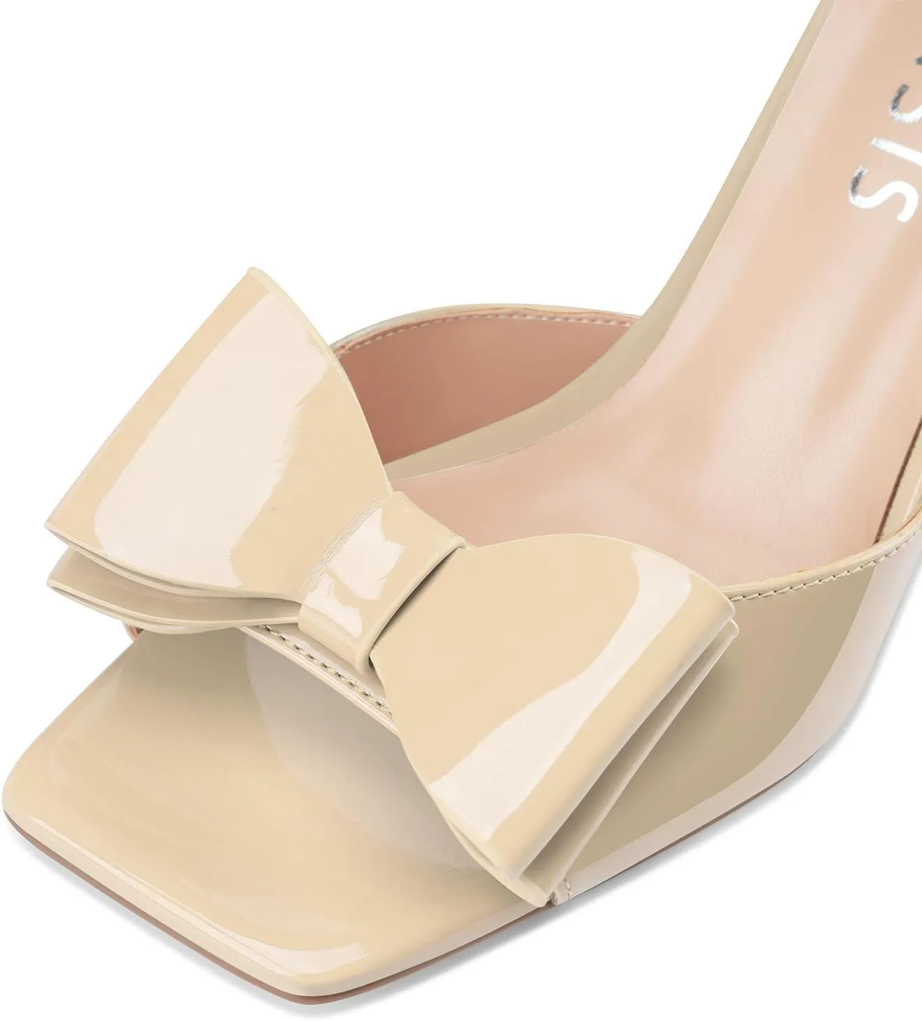 Women's Bow Heels Open Square Toe Wedge Sandals Summer Wedges Shoes with Ankle Strap Buckle Comfortable Dressy Female Shoes for Ladies