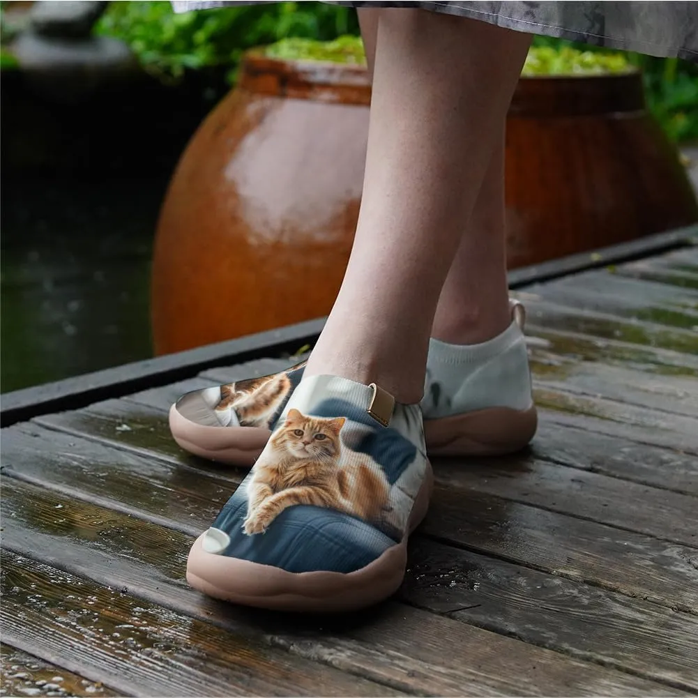 Women's Casual Knitted Shoes Art Painted Slip On Loafers, Lightweight Comfort Walking Sneakers