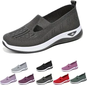 Women's Comfortable Breathable Knitted Sneakers,Knitted Sneakers for Women,Woven Cut-Out Orthopedic Sneakers Shoes,Lightweight Slip-On Walking Shoes Sknitted Breathable Sneakers