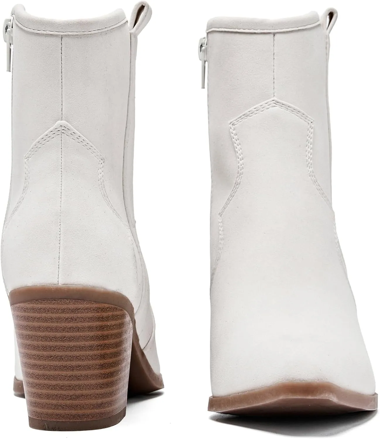 Women's Cowboy Ankle Boots Western Cowgirl Chunky Heeled Booties Classic Casual Comfortable Low Mid Heel Short Boots for Women.