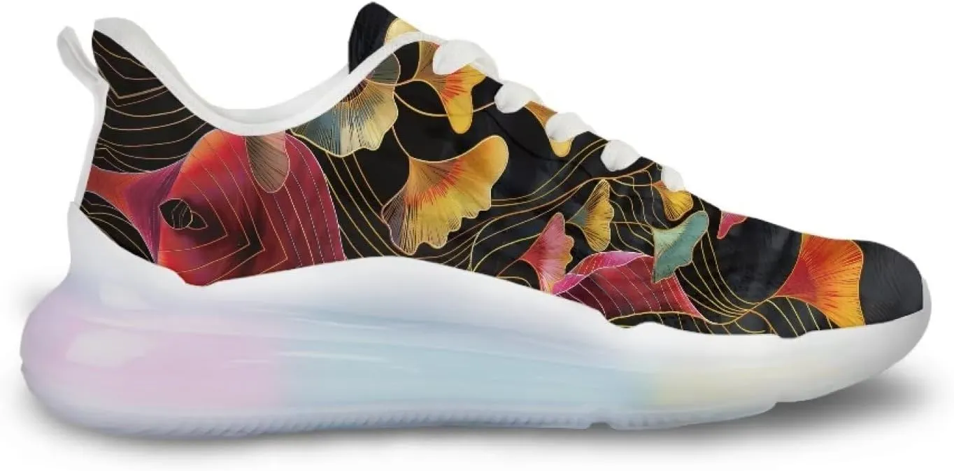 Women's Floral Print Sneaker Soft Lightweight Non Slip Tennis Sneaker Footwear Air Cushion Walking Shoes for Women US 6-11