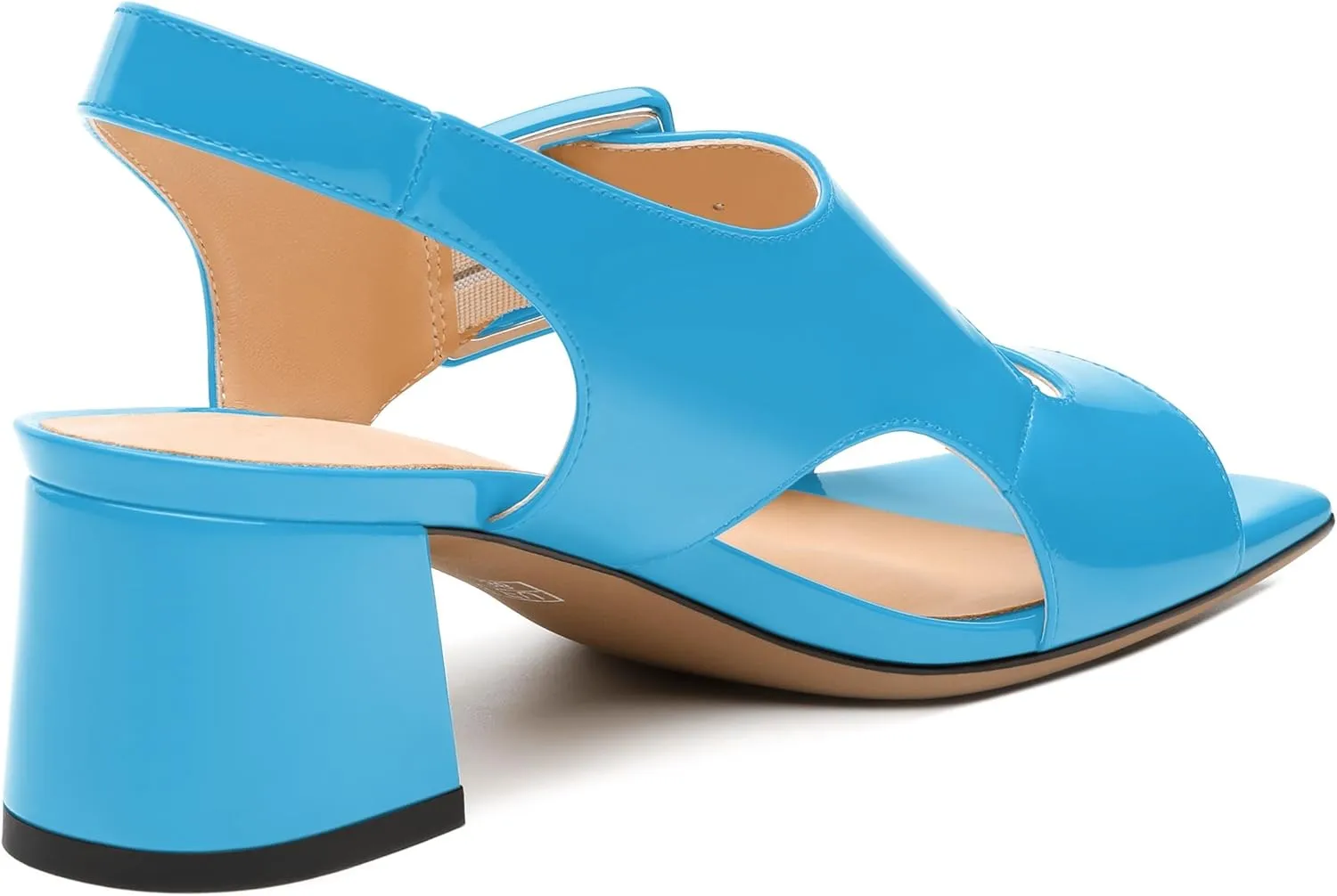 Womens Heeled Sandals Shoes, Square Peep Toe Mid Block Heel Ankle Strap Sandals for Women, Leather Insole Chunky Heel Sandals with Buckle 2"